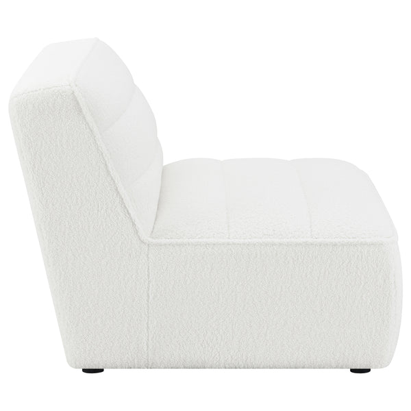 English Elm Bonnie Natural Faux Sheepskin Armless Chair - Modern, Cozy Accent For Stylish Living Spaces & Nooks B062P351440