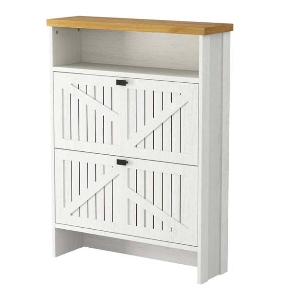 English Elm Multi-Functional Four-Layer Mdf Shoe Cabinet - Modern Minimalist Storage For Entryway Organization W3226P279088