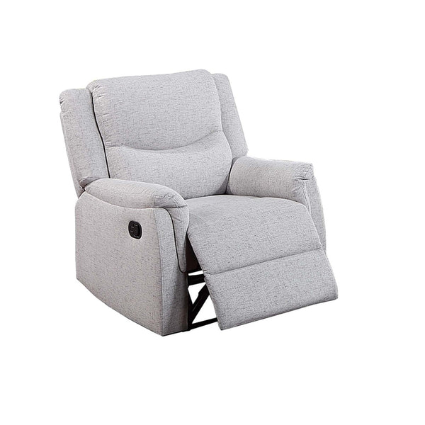 English Elm 1pc Manual Recliner Burlap Fabric Upholstered Padded Armrests Living Room Lounge Chair Gray B011P466438