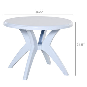 English Elm Outsunny Round Plastic Outdoor Bistro Table with Umbrella Hole for Patio Garden W2225P174360
