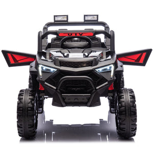 English Elm 24v 400w Kids Electric Utv Ride on with Remote Bluetooth Led Suspension Cockpit Black W1578P284295