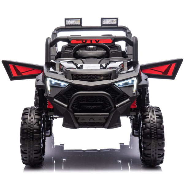 English Elm 24v 400w Kids Electric Utv Ride on with Remote Bluetooth Led Suspension Cockpit Black W1578P284295