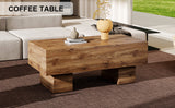 English Elm This Modern Rectangular Coffee Table Features A Stylish Wood Color, Making It An Ideal Addition To Any Living Room Or Apartment, and Measures 43.3 "X 21.6" X 17.2 ".