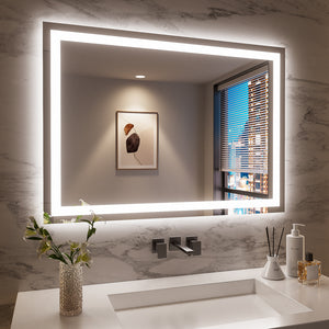 English Elm 48X36 Inch Frameless Led Smart Bathroom Mirror – Adjustable Lighting & Anti-Fog For Ultimate Convenience T3757P346974