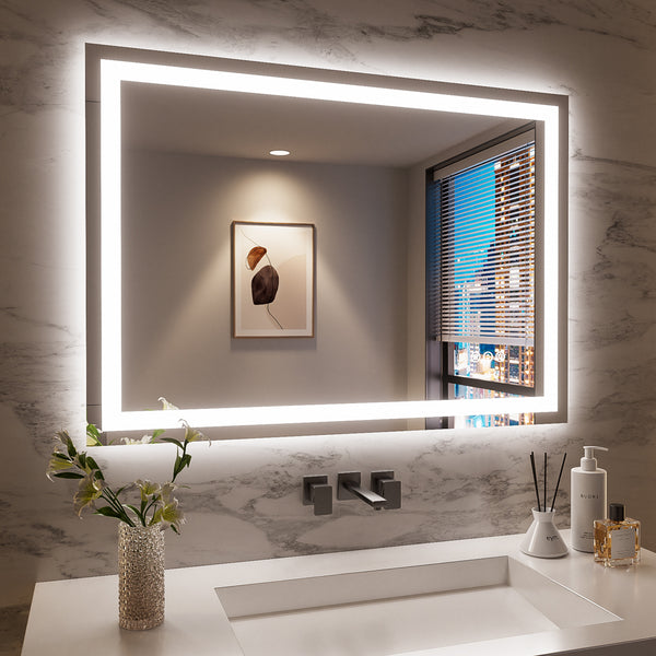 English Elm 48X36 Inch Frameless Led Smart Bathroom Mirror – Adjustable Lighting & Anti-Fog For Ultimate Convenience T3757P346974