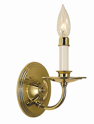 Framburg 1-light Rustic Jamestown Sconce - Exquisite Early American Design, Handcrafted Quality Lighting Fixture Polished Brass Metal 2521 Pb