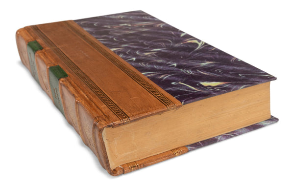 Sarreid Faux Tan Leather Books Set Of 24 - Elegant Sewn Shut Decor For Home, Office, Or Library Styling Brown  25212