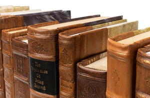 Sarreid Faux Tan Leather Books Set Of 24 - Elegant Sewn Shut Decor For Home, Office, Or Library Styling Brown  25212