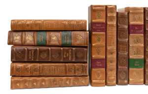 Sarreid Faux Tan Leather Books Set Of 24 - Elegant Sewn Shut Decor For Home, Office, Or Library Styling Brown  25212