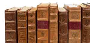 Sarreid Faux Tan Leather Books Set Of 24 - Elegant Sewn Shut Decor For Home, Office, Or Library Styling Brown  25212