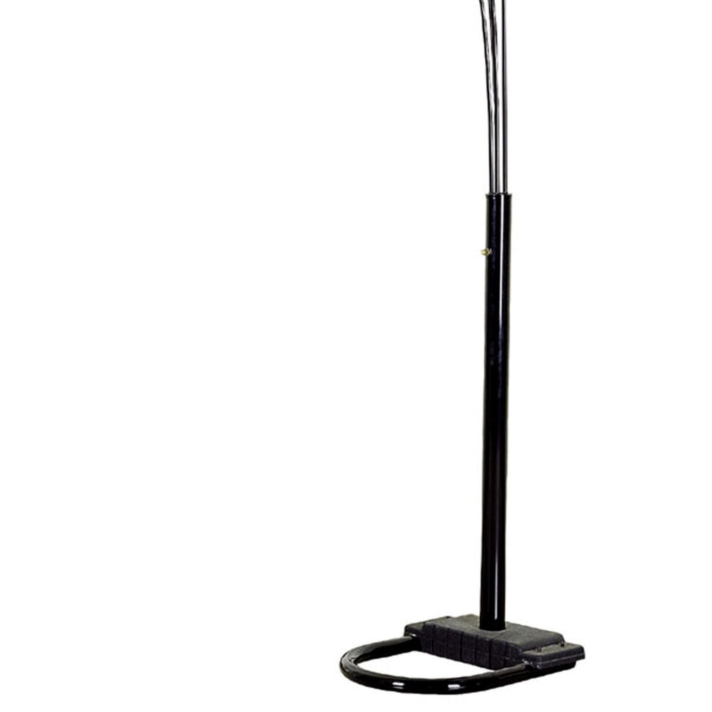 English Elm 84" Tall Floor Lamp With Black Finish, Crystal Chandelier Design & Dimmer For Elegant Ambiance B072116044