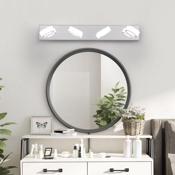 English Elm 29" Modern Crystal Bathroom Vanity Light 5-Light Elegant Wall Sconce with Clear Glass Shades for Vanity Chrome W2312P374890