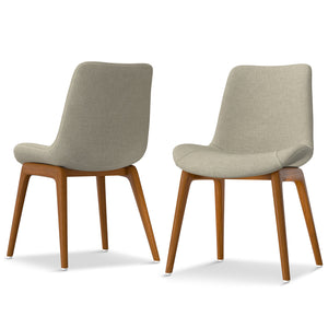 English Elm Loretta Mid-Century Dining Chair Set of 2 with Beech Wood Legs, Linen-Like Upholstery & Plush Comfort Brown B136P266934