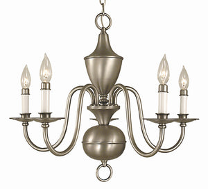 Framburg 5-light Rustic Jamestown Dining Chandelier – Timeless Early American Design, Crafted In The Usa Satin Pewter Metal 2525 Sp
