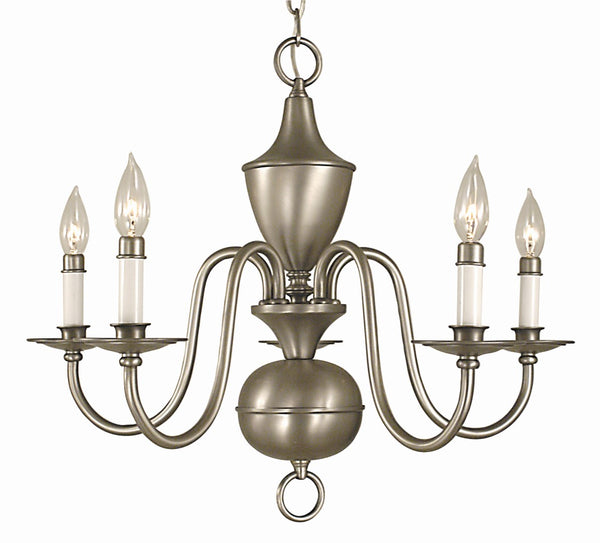 Framburg 5-light Rustic Jamestown Dining Chandelier – Timeless Early American Design, Crafted In The Usa Satin Pewter Metal 2525 Sp