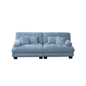 English Elm Cloud 2-Seater Chenille Sofa – Cozy Vintage Charm With Lumbar & Throw Pillows For Stylish Comfort W714S01079