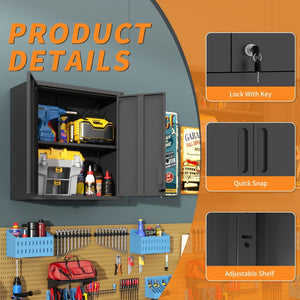 English Elm Heavy Duty Wall Mounted Steel Cabinet Locking Lift Door Garage Workshop Storage T2398P236613