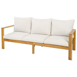 English Elm Outdoor Acacia Hardwood 5 Piece Sectional Patio Set with Water Repellent Cushions N757S554832B