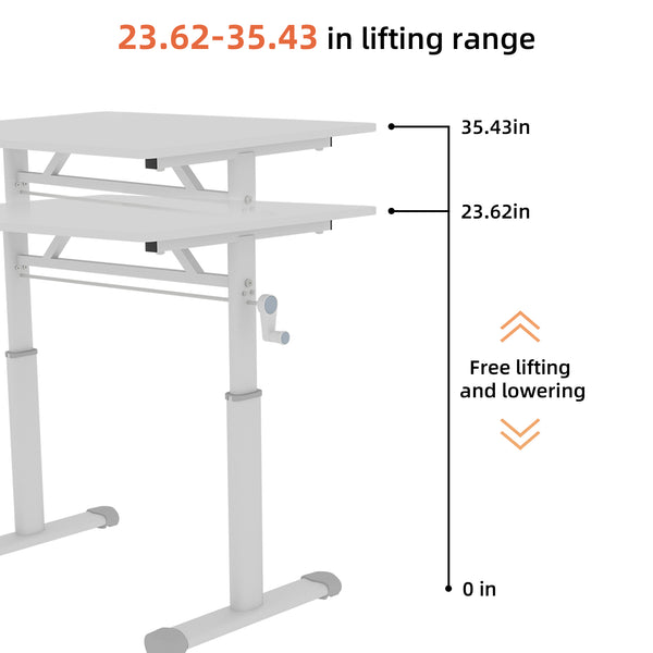 English Elm Adjustable Study Desk – Ergonomic Height-Adjustable Workstation For Kids & Adults, Compact Design W1935P338346