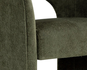 Sunpan ANAYA Dining Armchair - Timeless Comfort and Style with Elegant Arched Silhouette for Versatile Use Green 112504