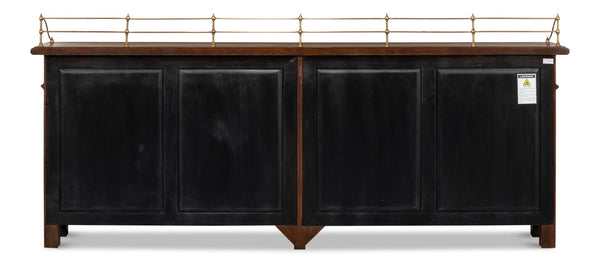 Sarreid Covent Gardens Sideboard - Elegant Solid Walnut Design With Faux Keyhole And 6 Adjustable Shelves Brown  25295-3