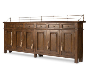 Sarreid Covent Gardens Sideboard - Elegant Solid Walnut Design With Faux Keyhole And 6 Adjustable Shelves Brown  25295-3