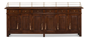 Sarreid Covent Gardens Sideboard - Elegant Solid Walnut Design With Faux Keyhole And 6 Adjustable Shelves Brown  25295-3