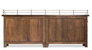 Sarreid Covent Gardens Sideboard - Elegant Solid Walnut Design With Faux Keyhole And 6 Adjustable Shelves Brown  25295-3