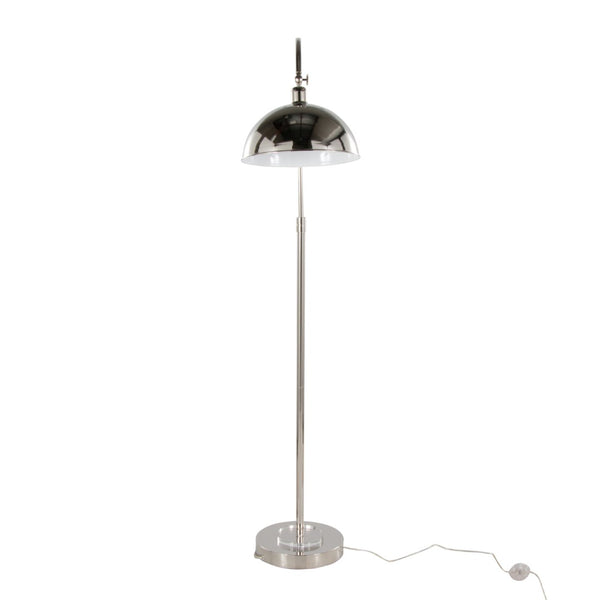 English Elm Metal Arc Floor Lamp with Polished Nickel Finish and K9 Crystal Accents for Living Rooms B202P471644