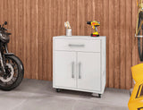 Manhattan Comfort Eiffel Modern Mobile Garage Cabinet White 252BMC6