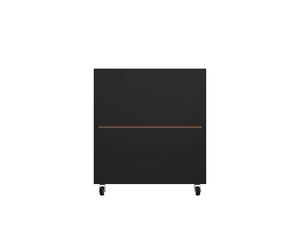 Manhattan Comfort Eiffel Modern Mobile Garage Cabinet Matte Black and Yellow 252BMC84