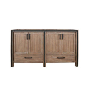 English Elm Rustic Barnwood Double Bath Vanity - 60" W, Charming Storage Solution With Soft-Close Drawers B2731P260714-GIGA