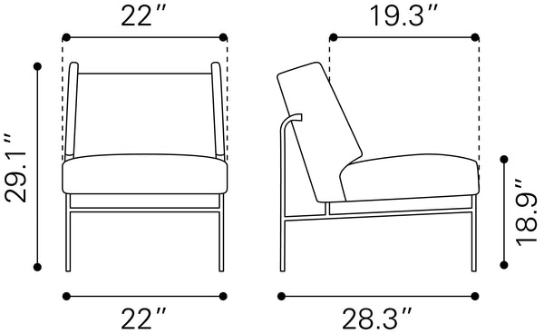 Atlanta Accent Chair Brown 109515 Zuo Modern