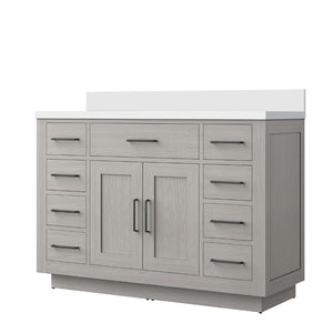 English Elm White Oak Single Bath Vanity 48" W With Cultured Marble Top - Stylish, Durable, Fully Assembled Design B2731P257718-GIGA