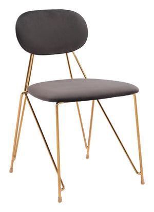 Georges Dining Chair - Set of 2 Gray & Gold 109661 Zuo Modern