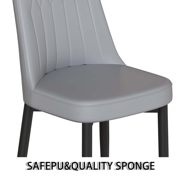 English Elm 63" Medieval-Modern Brown Mdf Dining Table & 4 Ergonomic Pu Chairs Set For Stylish Home & Kitchen W2189S00698