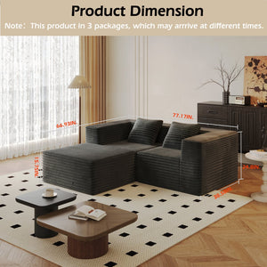 English Elm Modular Sectional Couch - Versatile Deep Seat Sofa With Memory Foam & No Assembly, Grey For Living Spaces W3434S00023