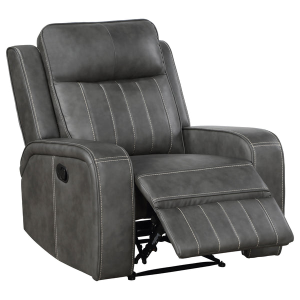 English Elm Forrest Grey Recliner Chair - Luxe Comfort With Modern Design, Plush Support & Easy-Clean Faux Leather B062P354047