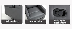 English Elm Heat Massage Rocker Swivel Recliner with 8 Vibration Nodes Fabric Lounge Chair W3224P322245
