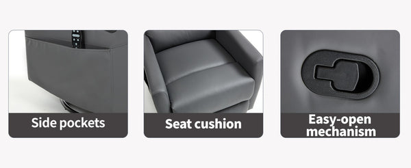 English Elm Heat Massage Rocker Swivel Recliner with 8 Vibration Nodes Fabric Lounge Chair W3224P322245