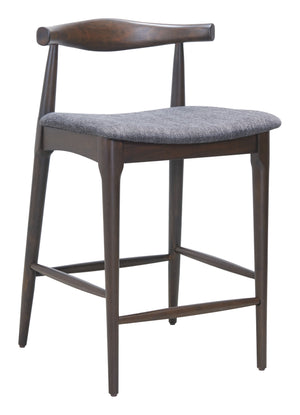 Zuo Modern Tuzka Counter Stool Set Of 2 - Modern Gray & Espresso Design For Chic Home Decor And Comfort Gray 100% Polyester,Rubberwood 110514-zuo-modern