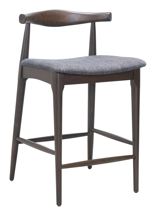 Zuo Modern Tuzka Counter Stool Set Of 2 - Modern Gray & Espresso Design For Chic Home Decor And Comfort Gray 100% Polyester,Rubberwood 110514-zuo-modern
