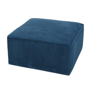 English Elm Upholstered Corduroy Square Ottoman Plywood Frame Sectional Footrest for Living Room Navy Blue N757P414087L