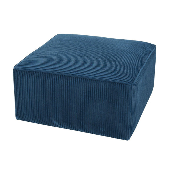 English Elm Upholstered Corduroy Square Ottoman Plywood Frame Sectional Footrest for Living Room Navy Blue N757P414087L