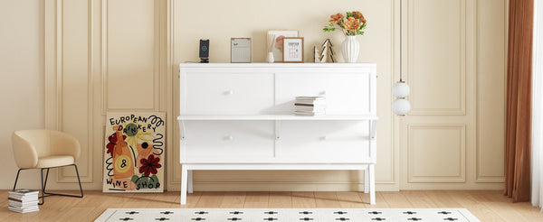 English Elm Queen Murphy Cabinet Bed Solid Pine Build with Usb Charging and Fold Out Desktop White W504S00168