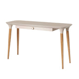 HomeDock Office Desk in Off White and Cinnamon 253251 Manhattan Comfort