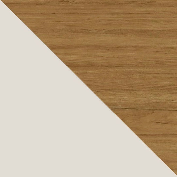 HomeDock Office Desk in Off White and Cinnamon 253251 Manhattan Comfort