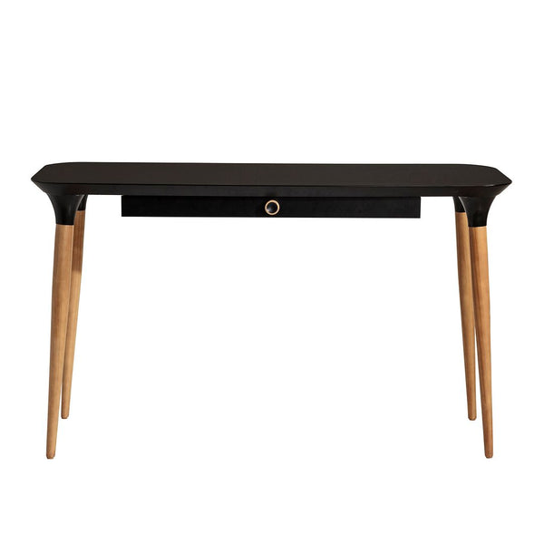 HomeDock Office Desk in Black and Cinnamon 253252 Manhattan Comfort