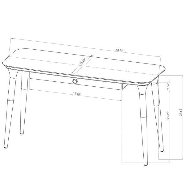 HomeDock Office Desk in Black and Cinnamon 253252 Manhattan Comfort