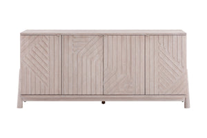 Basset Mirror Horizons Server - Modern Coastal Design With Cerused White Oak Finish And Ample Storage Space White Wood,White Oak Veneers 2533-dr-576